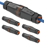 Tecmojo 5 Pack Blank Waterproof Connector, IP68 132mm Length Empty Waterproof Coupler Outdoor Cable Extender for Outdoor Ethernet LAN Cable