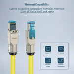 Tecmojo CAT8 S/FTP 20M, 40Gigabit LAN Ethernet Network Bulk Cable Pure Copper Conductor 22AWG with 40% Copper Braiding Shielding LSZH Dca, Yellow, with Cable Tool, RJ45 Connectors & Keystone Jacks