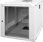 Tecmojo 9RU Wall Mount Network Cabinet, Data Server Rack Enclosure with Lockable Mesh Door and Side Panels, 50 kg /110 lbs Max Loading, 450 mm Deep, for 19 inches IT Equipment, Black