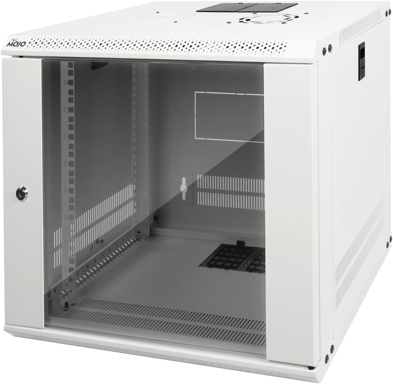 Tecmojo 9RU Wall Mount Network Cabinet, Data Server Rack Enclosure with Lockable Mesh Door and Side Panels, 50 kg /110 lbs Max Loading, 450 mm Deep, for 19 inches IT Equipment, Black