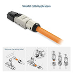 Tecmojo CAT6A Shielded RJ45 connector, Tooless Field Plug 10 Gigabit, 2 Pack