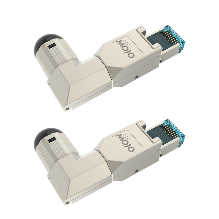 Tecmojo CAT8 Shielded RJ45 connector, Tooless Field Plug 40 Gigabit, 2 Pack