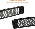 Tecmojo 2U Blank Panel,Rack Mount Plate for 19inch Server Rack,Network Rack,Enclosures and Cabinets,Vented,Black(2 Pack)