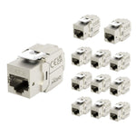 Tecmojo CAT6 Shielded keystone jack Gigabit (12, Silver, CAT6)