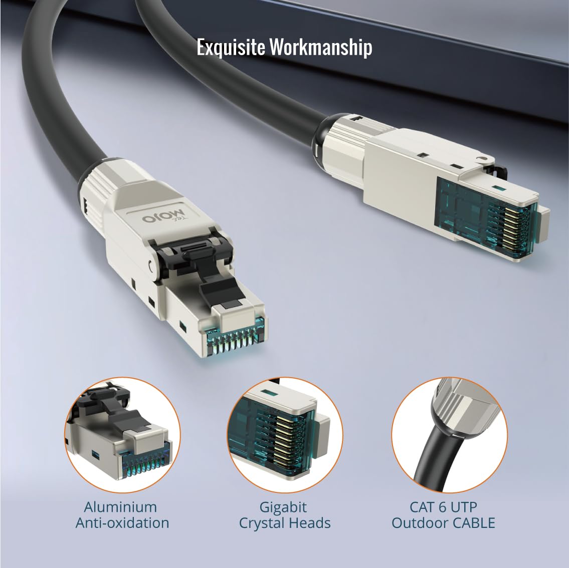 Tecmojo CAT8 S/FTP 20M, 40Gigabit LAN Ethernet Network Bulk Cable Pure Copper Conductor 22AWG with 40% Copper Braiding Shielding LSZH Dca, Yellow, with Cable Tool, RJ45 Connectors & Keystone Jacks