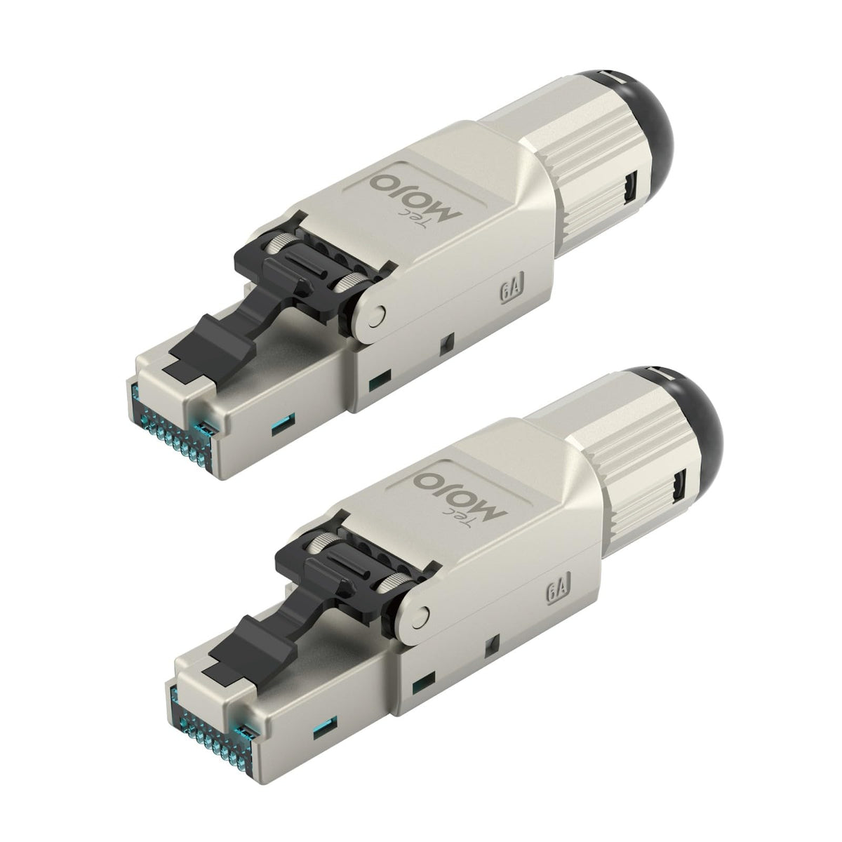 Tecmojo CAT6A Shielded RJ45 connector, Tooless Field Plug 10 Gigabit, 2 Pack