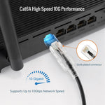 Tecmojo Ultra Slim 3 Pack,3M CAT6A Ethernet Patch Cable,UTP 10 Gigabit LAN Network Cable,30AWG LSZH RJ45 Patch Cord,Black