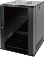 Tecmojo 9RU Wall Mount Network Cabinet, Data Server Rack Enclosure with Lockable Mesh Door and Side Panels, 50 kg /110 lbs Max Loading, 450 mm Deep, for 19 inches IT Equipment, Black