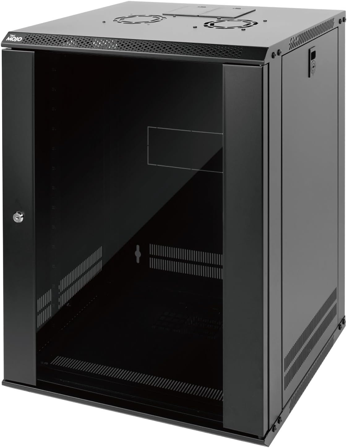 Tecmojo 9RU Wall Mount Network Cabinet, Data Server Rack Enclosure with Lockable Mesh Door and Side Panels, 50 kg /110 lbs Max Loading, 450 mm Deep, for 19 inches IT Equipment, Black