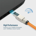 Tecmojo CAT8 S/FTP 20M, 40Gigabit LAN Ethernet Network Bulk Cable Pure Copper Conductor 22AWG with 40% Copper Braiding Shielding LSZH Dca, Yellow, with Cable Tool, RJ45 Connectors & Keystone Jacks