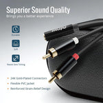 Tecmojo 2 Pack Audio Y Cable 3.5mm Female to 2 RCA Splitter Male Audio Y Cable, Gold Plated Adapter for TV, Smartphones, Reco