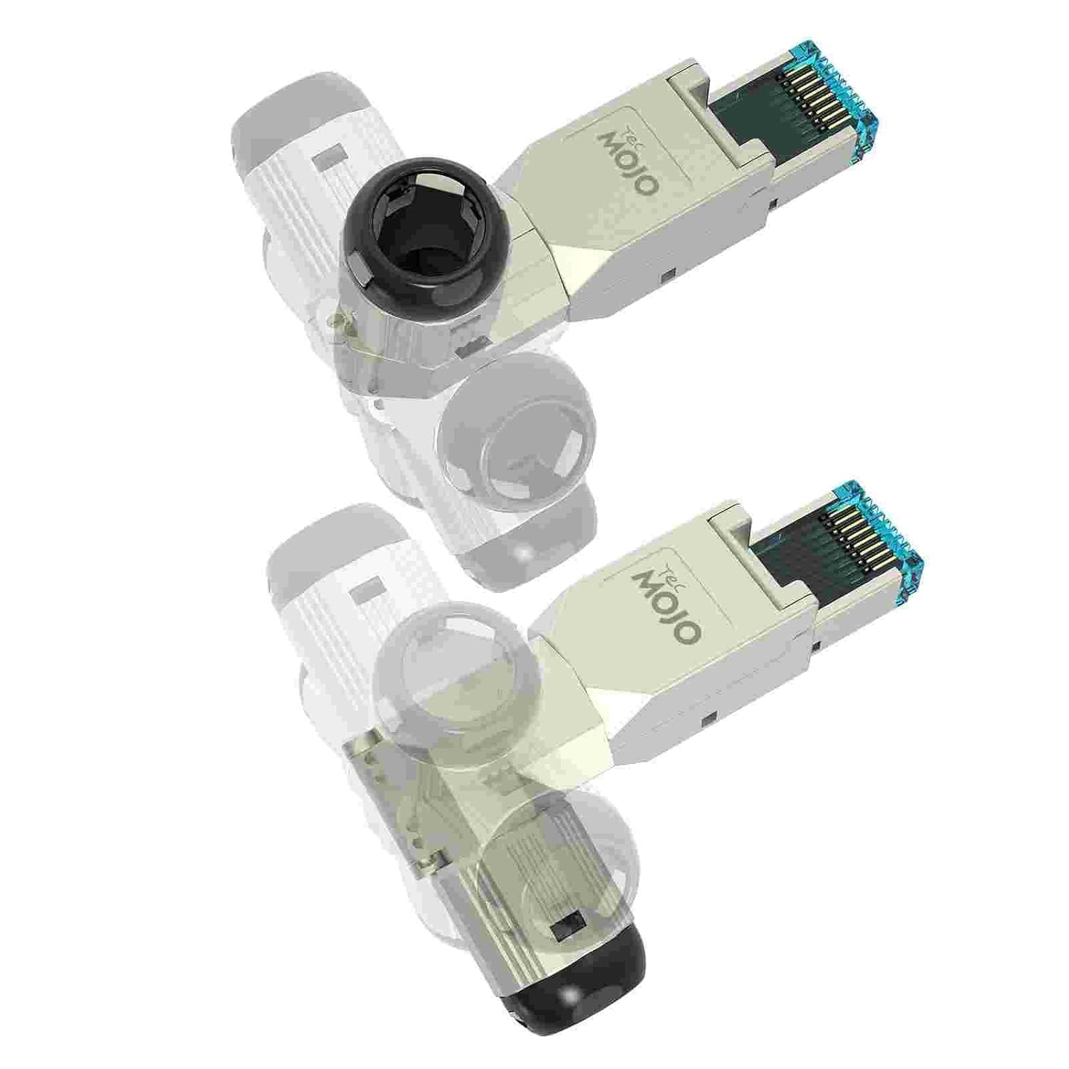 Tecmojo CAT8 Shielded RJ45 connector, Tooless Field Plug 40 Gigabit, 2 Pack