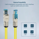 Tecmojo Ethernet Patch Cable 2M, 2 Pack, CAT8 S/FTP 40Gigabit LAN Cable, Pure Copper 40% TINNED COPPER BRAIDING LSZH RJ45 Snag-Free Patch Cord With Pre-terminated Field Connectors, Yellow