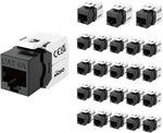 Tecmojo CAT6A Unshielded keystone jack 10Gigabit (12, Black)