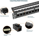 Tecmojo Cat6 19'' Network Patch Panel for Network Switch, 19inch Server Racks and Network Cabinets, Gigabit Support, Rack Mount, With Cable Management (Cat6 Coupler Patch Panel)