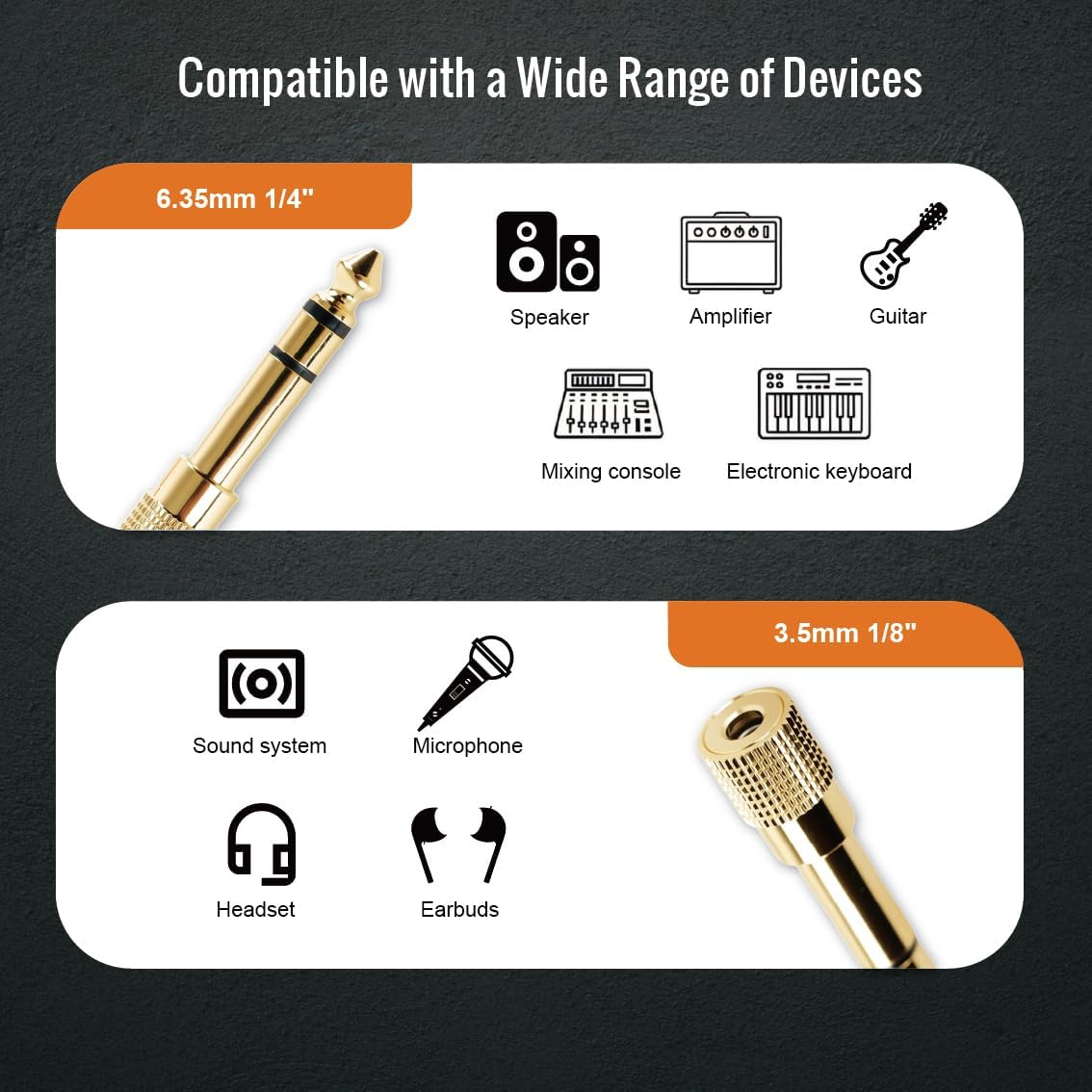 Tecmojo 2 Pack Audio Y Cable 3.5mm Female to 2 RCA Splitter Male Audio Y Cable, Gold Plated Adapter for TV, Smartphones, Record Player, MP3, Tablets, Speakers, Home Theater