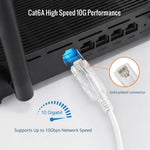 Tecmojo Cat6A Ethernet Cable, 1m Patch Cable 6 Pack 30AWG Ultra Thin 10 Gbps RJ45 Pure Copper Core LSZH Network Patch Cord for Router Modem Patch Panel Faster Than Cat6 Cat5e and Cat5, Black