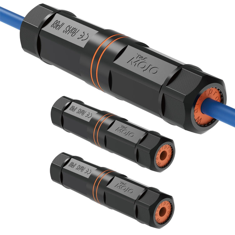 Tecmojo 6 Pack Waterproof Cat 6 RJ45 Connector, IP68 120mm Length Cat 6/Cat 5E/Cat 5 Shielded Waterproof RJ45 Coupler Outdoor Cable Extender for Outdoor Ethernet LAN Cable