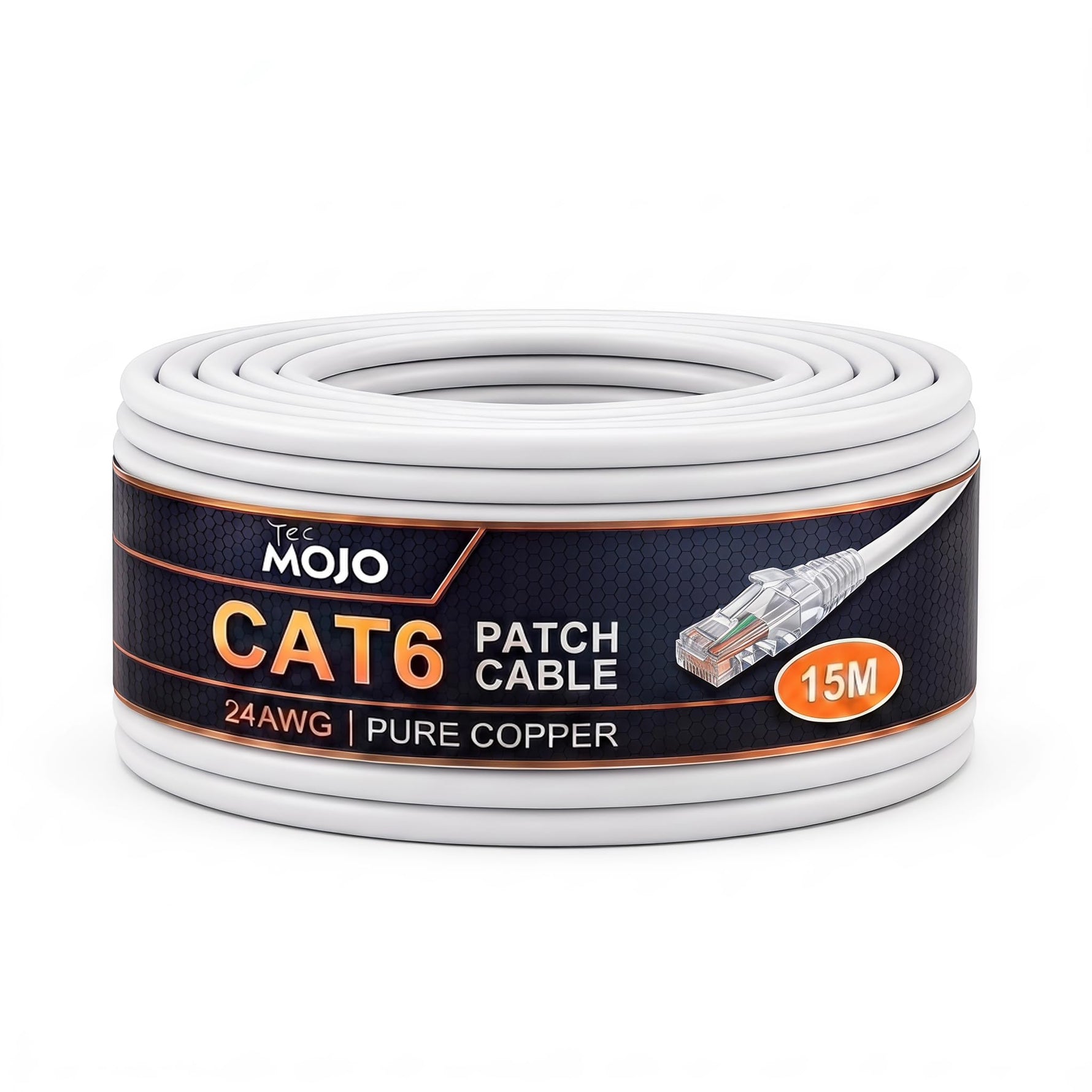 Tecmojo Ethernet Patch Cable 0.5M, 6 Pack, CAT6 UTP Gigabit LAN Network Cable, Pure Copper LSZH RJ45 Snag-Free Patch Cord Black