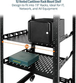 Tecmojo 1U Rack Shelf,19 inch Rack Shelf 8 inch Depth, Rack Mount Shelf, Server Rack Shelf and Network shelf with Anti-Slip Stops, 55lbs(25KG) Capacity of Vented 1U Shelf,No Lip(2 Pack)