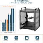 Tecmojo 6U Server Rack, 10 inch Wide 200mm Deep Desktop Rack with Shelf, Micro HDMl to HDMI Adapter Board, 60 kg /132 lbs Max Loading, Blank Panel for 10 inch Servers, Network Equipment, Black