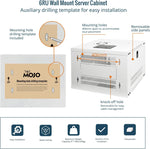 Tecmojo 9RU Wall Mount Network Cabinet, Data Server Rack Enclosure with Lockable Mesh Door and Side Panels, 50 kg /110 lbs Max Loading, 450 mm Deep, for 19 inches IT Equipment, Black
