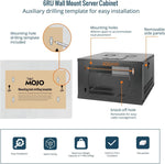 Tecmojo 9RU Wall Mount Network Cabinet, Data Server Rack Enclosure with Lockable Mesh Door and Side Panels, 50 kg /110 lbs Max Loading, 450 mm Deep, for 19 inches IT Equipment, Black