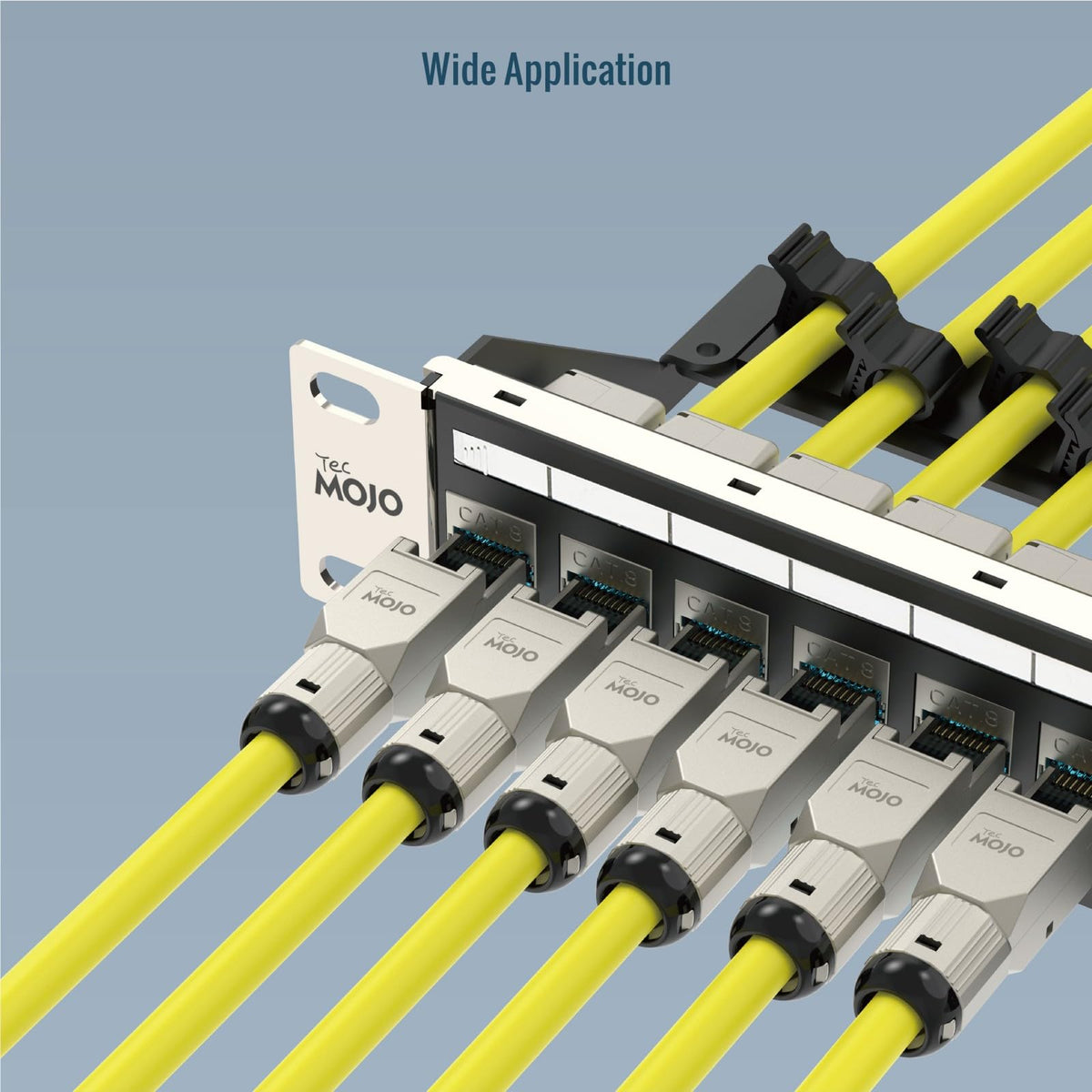Tecmojo Ethernet Patch Cable 2M, 2 Pack, CAT8 S/FTP 40Gigabit LAN Cable, Pure Copper 40% TINNED COPPER BRAIDING LSZH RJ45 Snag-Free Patch Cord With Pre-terminated Field Connectors, Yellow