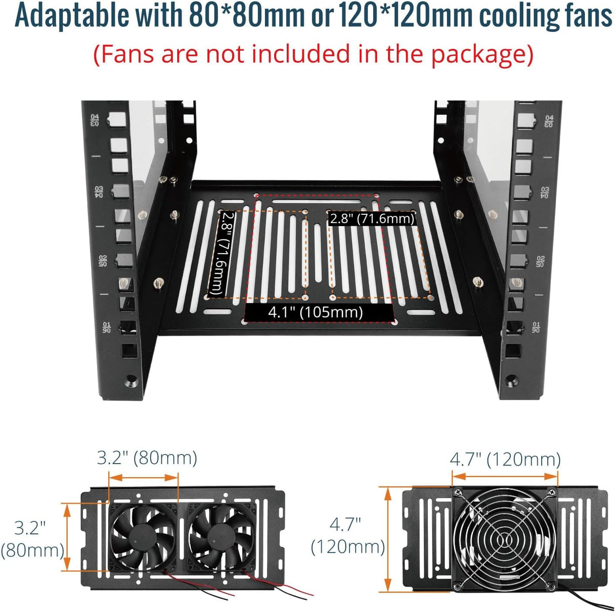 Tecmojo 4U Server Rack, 10 inch Wide 200mm Deep Desktop Rack with Shelf, Micro HDMl to HDMI Adapter Board, 60 kg /132 lbs Max Loading, Blank Panel for 10 inch Servers, Network Equipment, Black