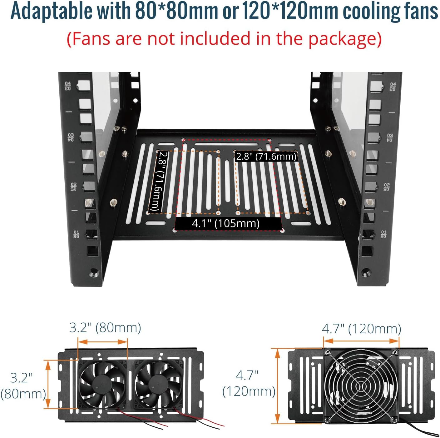 Tecmojo 4U Server Rack, 10 inch Wide 200mm Deep Desktop Rack with Shelf, Micro HDMl to HDMI Adapter Board, 60 kg /132 lbs Max Loading, Blank Panel for 10 inch Servers, Network Equipment, Black
