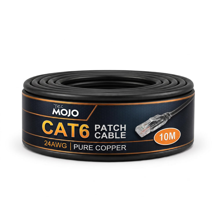 Tecmojo Ethernet Patch Cable 0.5M, 6 Pack, CAT6 UTP Gigabit LAN Network Cable, Pure Copper LSZH RJ45 Snag-Free Patch Cord Black