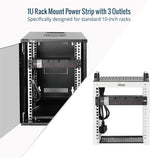 Tecmojo Rack Mount PDU 13A Switched Power distribution Unit, Aluminum Alloy With UK Plug, 2M Cable (3 way 10 inch)