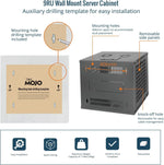 Tecmojo 9RU Wall Mount Network Cabinet, Data Server Rack Enclosure with Lockable Mesh Door and Side Panels, 50 kg /110 lbs Max Loading, 450 mm Deep, for 19 inches IT Equipment, Black