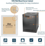 Tecmojo 9RU Wall Mount Network Cabinet, Data Server Rack Enclosure with Lockable Mesh Door and Side Panels, 50 kg /110 lbs Max Loading, 450 mm Deep, for 19 inches IT Equipment, Black