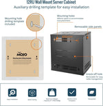 Tecmojo 9RU Wall Mount Network Cabinet, Data Server Rack Enclosure with Lockable Mesh Door and Side Panels, 50 kg /110 lbs Max Loading, 450 mm Deep, for 19 inches IT Equipment, Black
