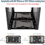 Tecmojo 12U Server Rack, 10 inch Wide 260mm Deep Desktop Rack with Shelf, Micro HDMl to HDMI Adapter Board, Blank Panel for 10 inch Servers, Network, Audio, and Video Equipment, Black