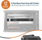 Tecmojo 6 Way 19'' Rack Mount PDU 13A Switched Power distribution Unit, Wall Mountable, Surge Protection, Aluminum Alloy With UK Plug, 2M Cable