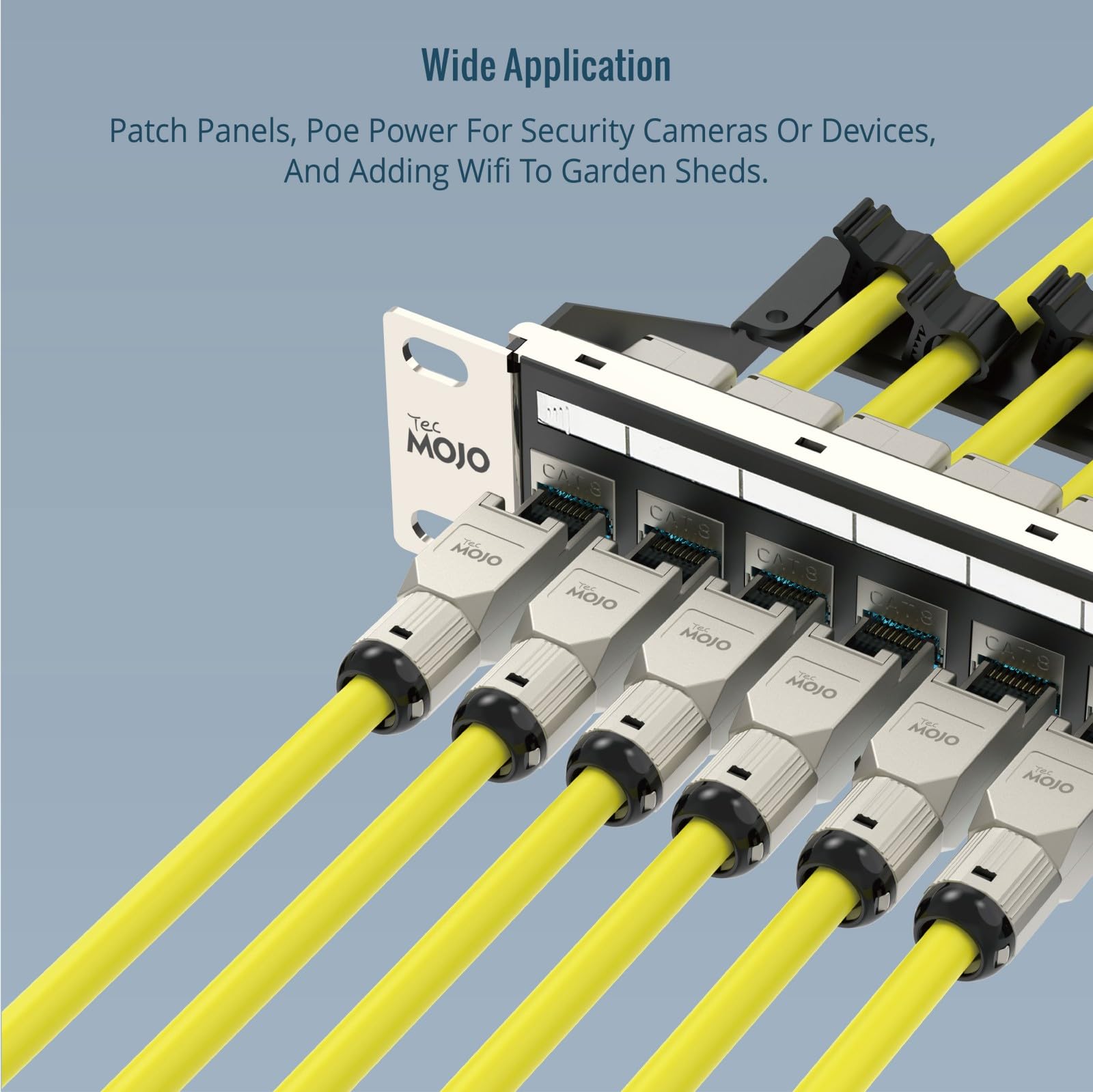 Tecmojo CAT8 S/FTP 20M, 40Gigabit LAN Ethernet Network Bulk Cable Pure Copper Conductor 22AWG with 40% Copper Braiding Shielding LSZH Dca, Yellow, with Cable Tool, RJ45 Connectors & Keystone Jacks
