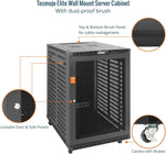 Tecmojo 12U 600mm Depth Wall Mount Server Cabinet, IT Network Rack Enclosure Lockable Door and Side Panels Black, Glass Door, for 19” IT Equipment, A/V Devices