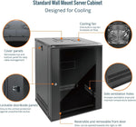 Tecmojo 9RU Wall Mount Network Cabinet, Data Server Rack Enclosure with Lockable Mesh Door and Side Panels, 50 kg /110 lbs Max Loading, 450 mm Deep, for 19 inches IT Equipment, Black