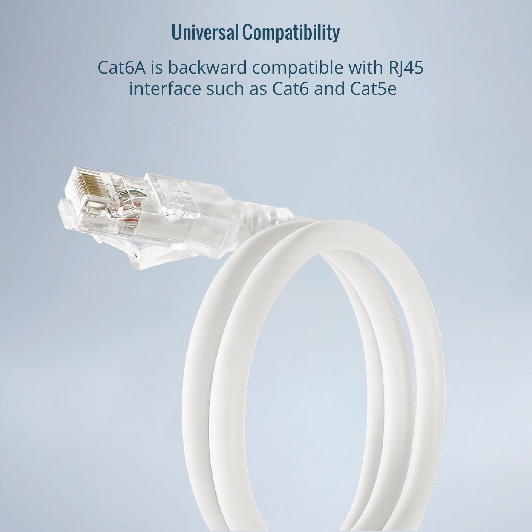 Tecmojo Ethernet Patch Cable 0.5M 6Pack, CAT6A UTP 10 Gigabit LAN Network Cable, Pure Copper LSZH RJ45 Snag-Free Patch Cord, White RAL9003