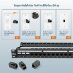 Tecmojo Keystone Coupler Cat6 UTP (Cat6 Black 25pack)