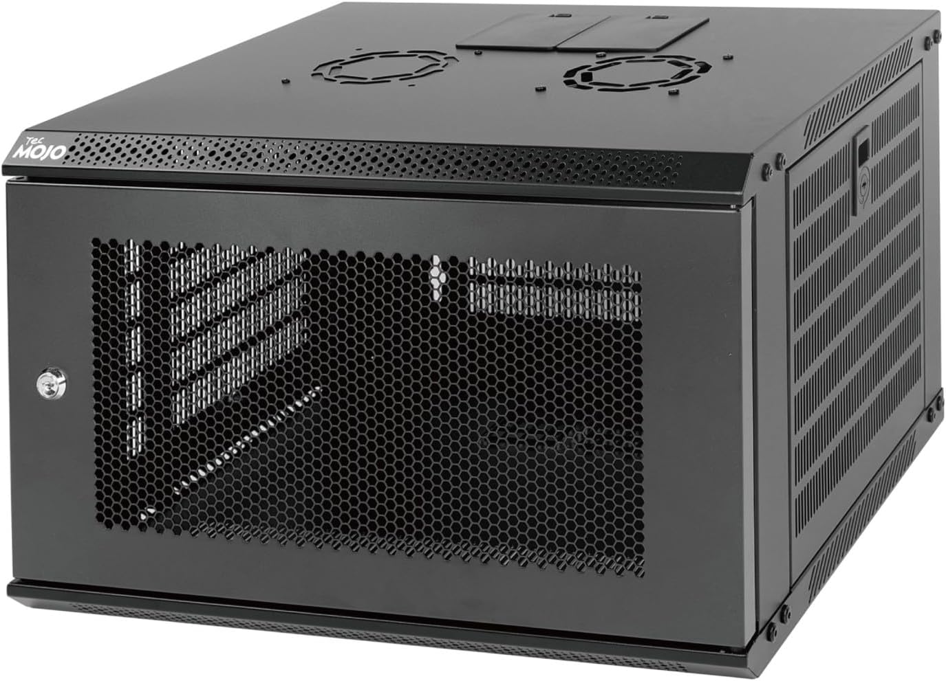 Tecmojo 9RU Wall Mount Network Cabinet, Data Server Rack Enclosure with Lockable Mesh Door and Side Panels, 50 kg /110 lbs Max Loading, 450 mm Deep, for 19 inches IT Equipment, Black