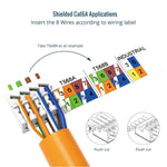 Tecmojo CAT8 S/FTP 20M, 40Gigabit LAN Ethernet Network Bulk Cable Pure Copper Conductor 22AWG with 40% Copper Braiding Shielding LSZH Dca, Yellow, with Cable Tool, RJ45 Connectors & Keystone Jacks