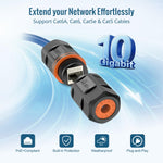 Tecmojo 3 Pack Waterproof RJ45 Connector, IP68 82mm Length Cat 6/Cat 5E/Cat 5 Shielded Waterproof RJ45 Coupler Outdoor Cable Extender for Outdoor Ethernet LAN Cable