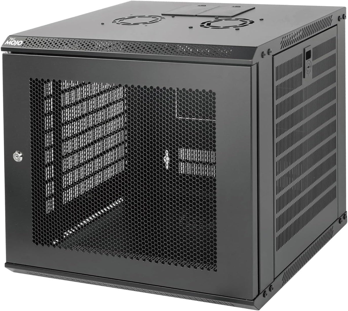 Tecmojo 9RU Wall Mount Network Cabinet, Data Server Rack Enclosure with Lockable Mesh Door and Side Panels, 50 kg /110 lbs Max Loading, 450 mm Deep, for 19 inches IT Equipment, Black