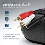 Tecmojo 2 Pack Audio Y Cable 3.5mm Female to 2 RCA Splitter Male Audio Y Cable, Gold Plated Adapter for TV, Smartphones, Record Player, MP3, Tablets, Speakers, Home Theater