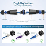 Tecmojo 5 Pack Blank Waterproof Connector, IP68 132mm Length Empty Waterproof Coupler Outdoor Cable Extender for Outdoor Ethernet LAN Cable