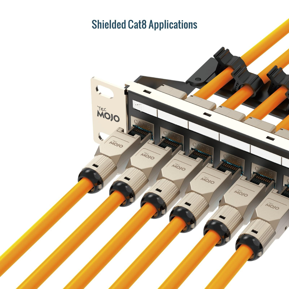 Tecmojo CAT8 Shielded RJ45 connector, Tooless Field Plug 40 Gigabit, 2 Pack