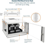 Tecmojo 9RU Wall Mount Network Cabinet, Data Server Rack Enclosure with Lockable Mesh Door and Side Panels, 50 kg /110 lbs Max Loading, 450 mm Deep, for 19 inches IT Equipment, Black